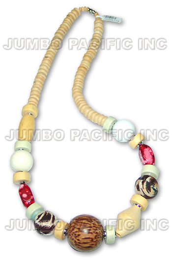 JWN8113 philippine wood necklace with palmwood beads