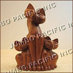 Family Cat Carving animal philippine made woodcraft products
